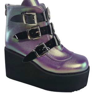 Purple platform boots